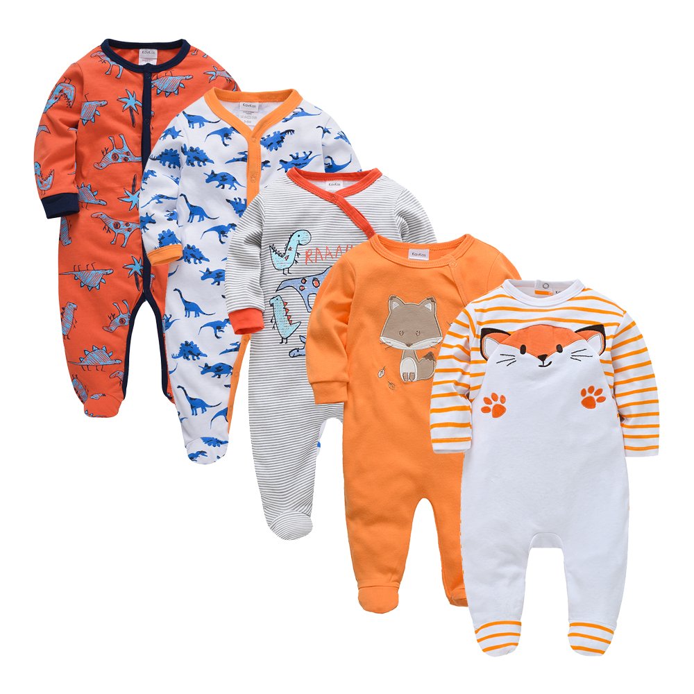 Online Custom Printing Winter Pajamas Baby Girl Rompers Dress