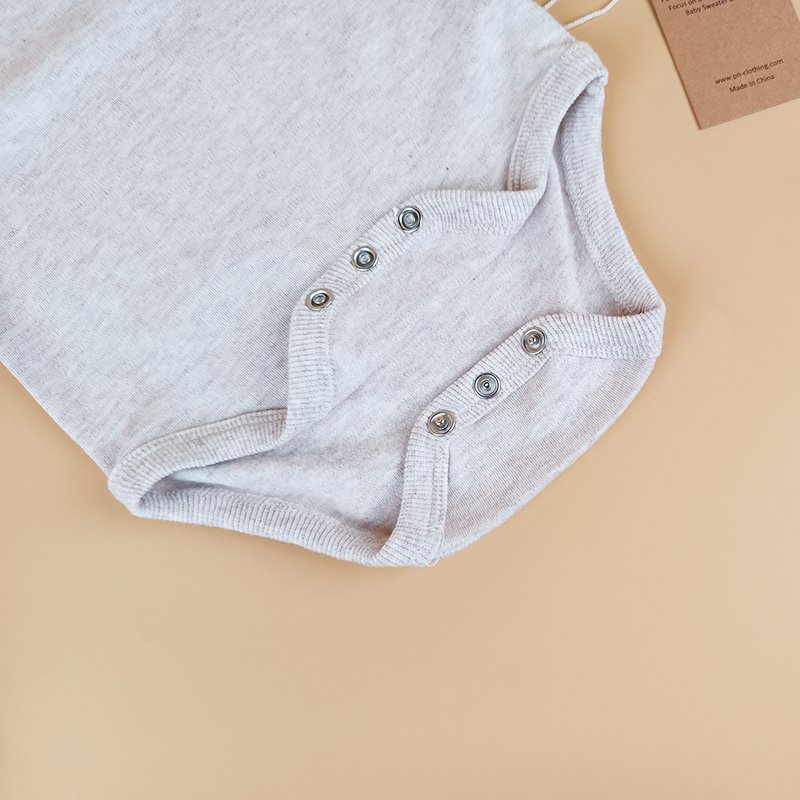 Pinuotu Baby Rompers 100% Cotton Kids Neutral Bodysuit Infants Blank Onesie Plain Light Grey newborn Baby Bubble Romper