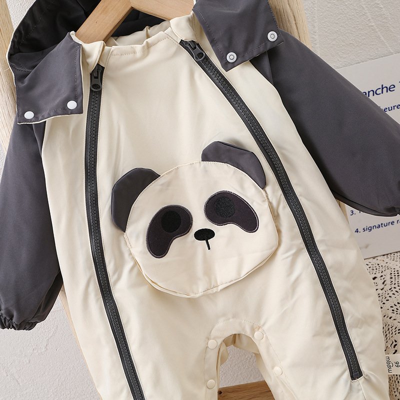 New Boys And Girls Baby Onesie Autumn Jacket Jacket Cotton Storm Clothing Baby Spring And Autumn Go Out Climbing Clothes