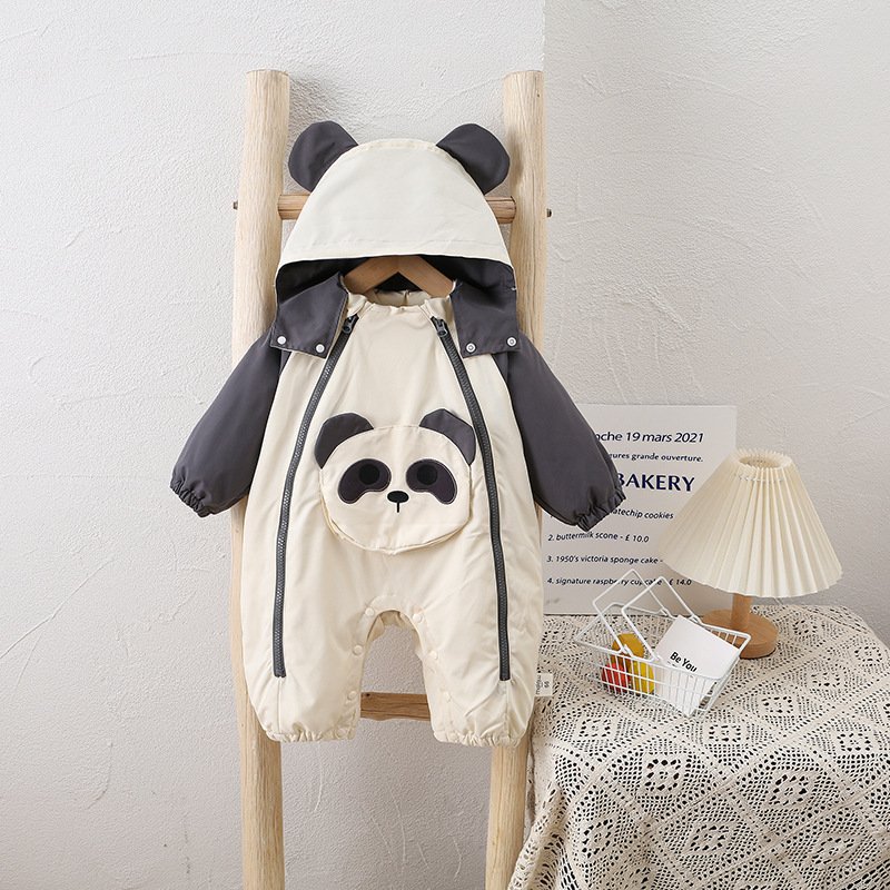 New Boys And Girls Baby Onesie Autumn Jacket Jacket Cotton Storm Clothing Baby Spring And Autumn Go Out Climbing Clothes