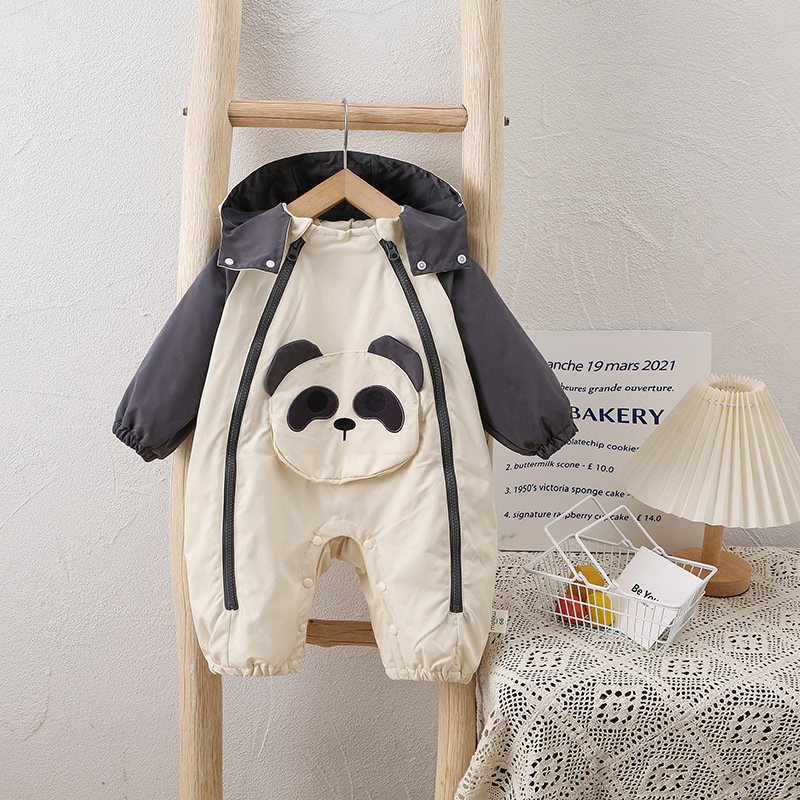 New Boys And Girls Baby Onesie Autumn Jacket Jacket Cotton Storm Clothing Baby Spring And Autumn Go Out Climbing Clothes