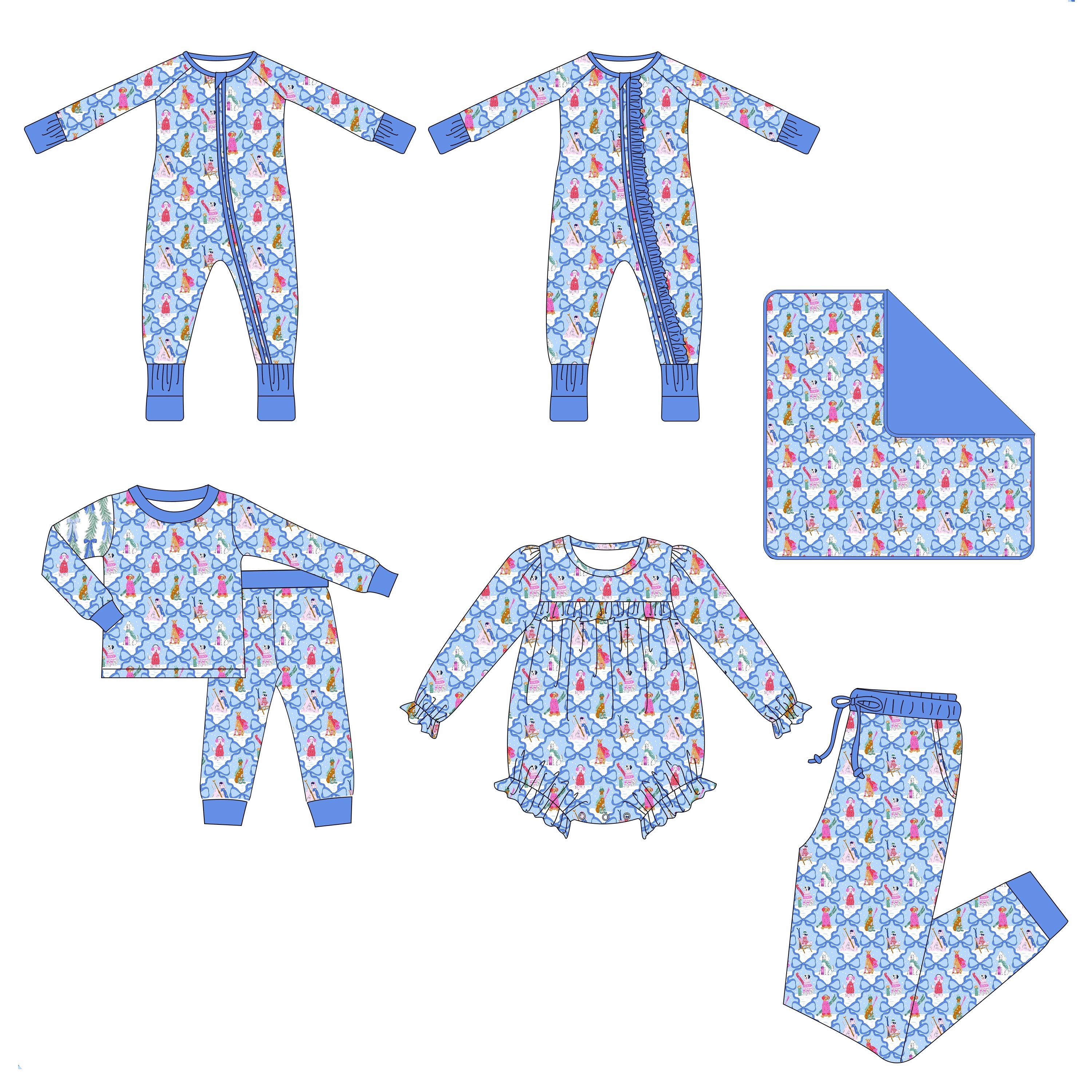 Custom Wholesale Print Bamboo Viscose Pajamas Double Zipper Bamboo Children Romper Little Kids Sleep Bamboo Baby Clothes