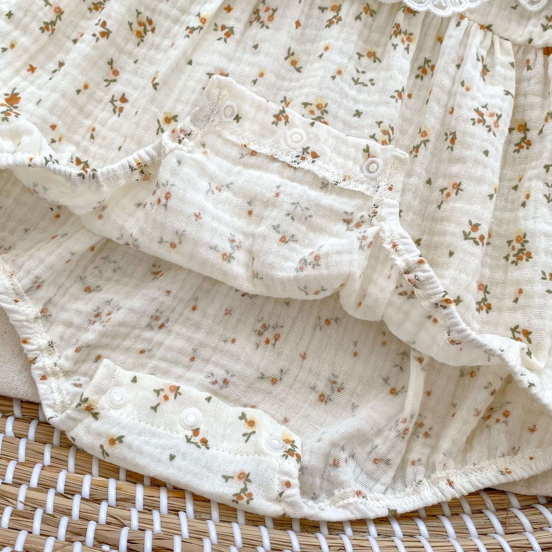 Spring Autumn Infant Kids Baby Girls Long Sleeve Lace Collar Floral Jumpsuit Newborn Baby Clothes Rompers