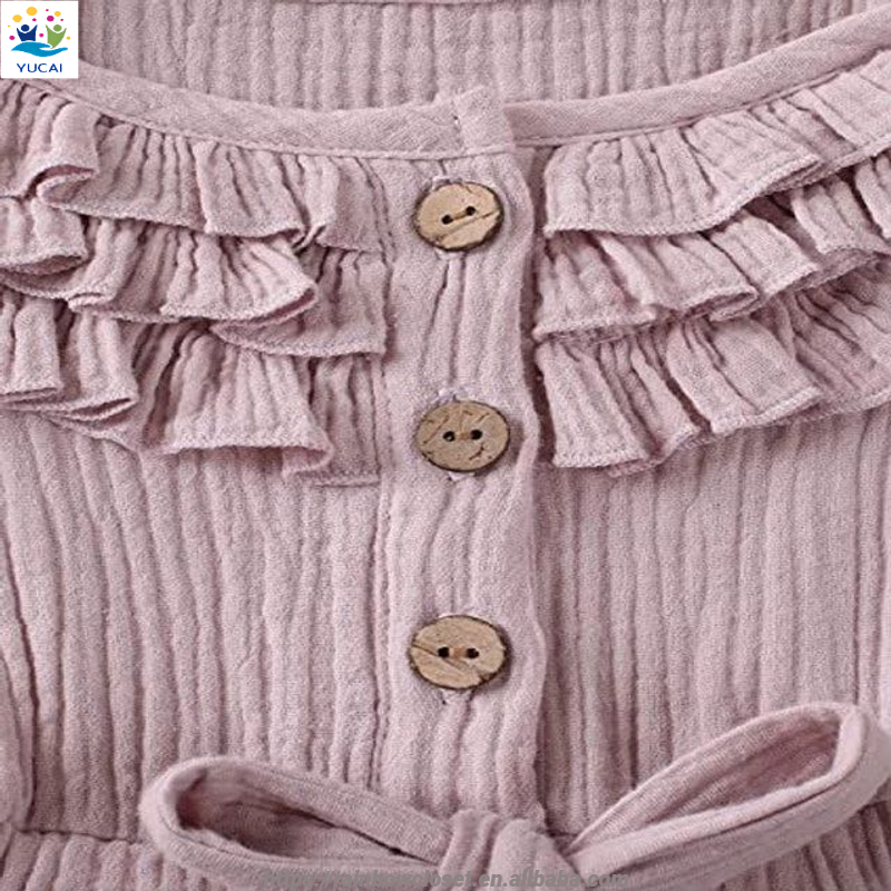 Toddler Baby Fly Sleeve Romper Girls Jumpsuit Kids Ruffle One Piece Kids Overall For Summer