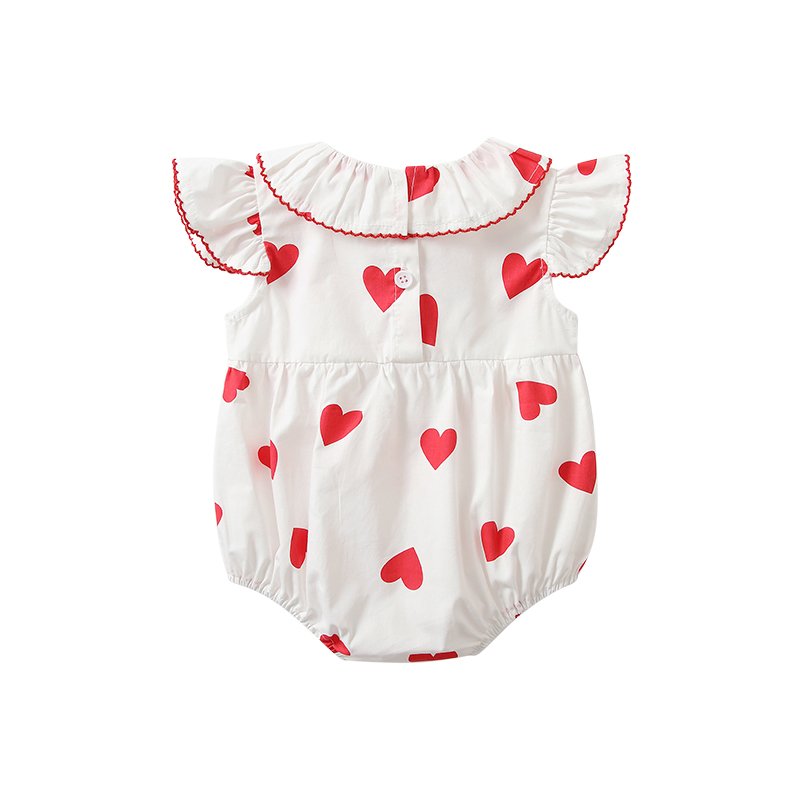 Little Heart Pattern Nb Baby Romper Summer 0-3Month Clothes Short-Sleeved Girl Baby Rompers Low Moq