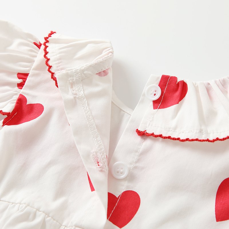Little Heart Pattern Nb Baby Romper Summer 0-3Month Clothes Short-Sleeved Girl Baby Rompers Low Moq