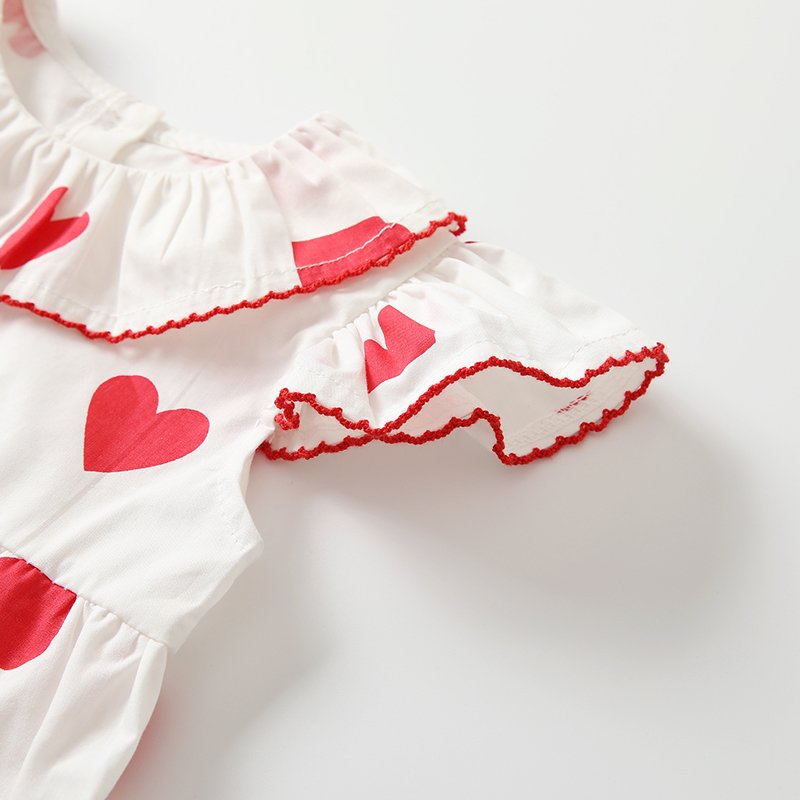 Little Heart Pattern Nb Baby Romper Summer 0-3Month Clothes Short-Sleeved Girl Baby Rompers Low Moq