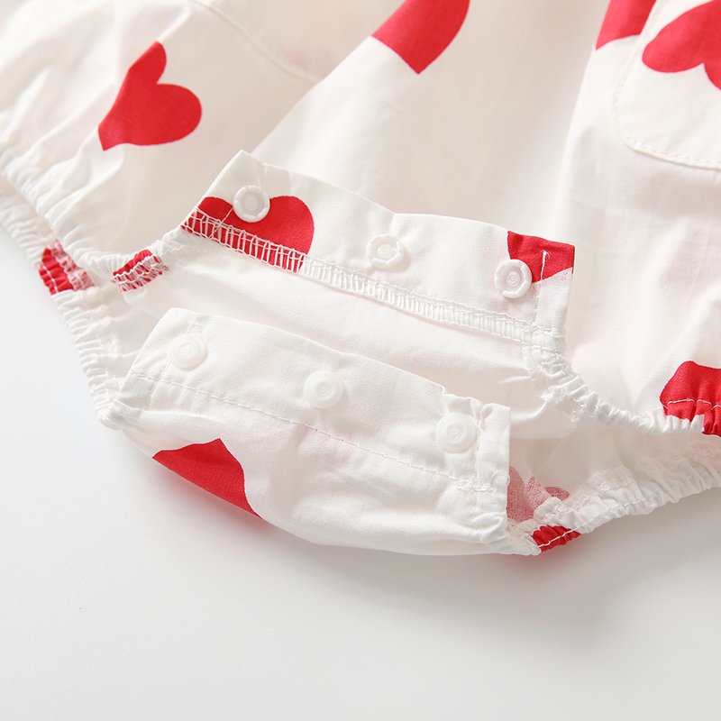 Little Heart Pattern Nb Baby Romper Summer 0-3Month Clothes Short-Sleeved Girl Baby Rompers Low Moq