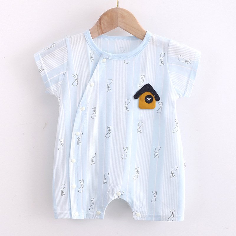 Newborns thin rompers baby organic cotton summer kids wear toddlers jumpsuits infants baby girls boys pajamas 0-3-9-12 months