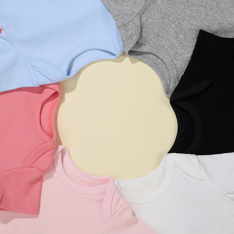 Wholesale onesie baby clothes colorful blanks white 100% organic combed cotton custom printed short sleeve onesie baby bodysuit