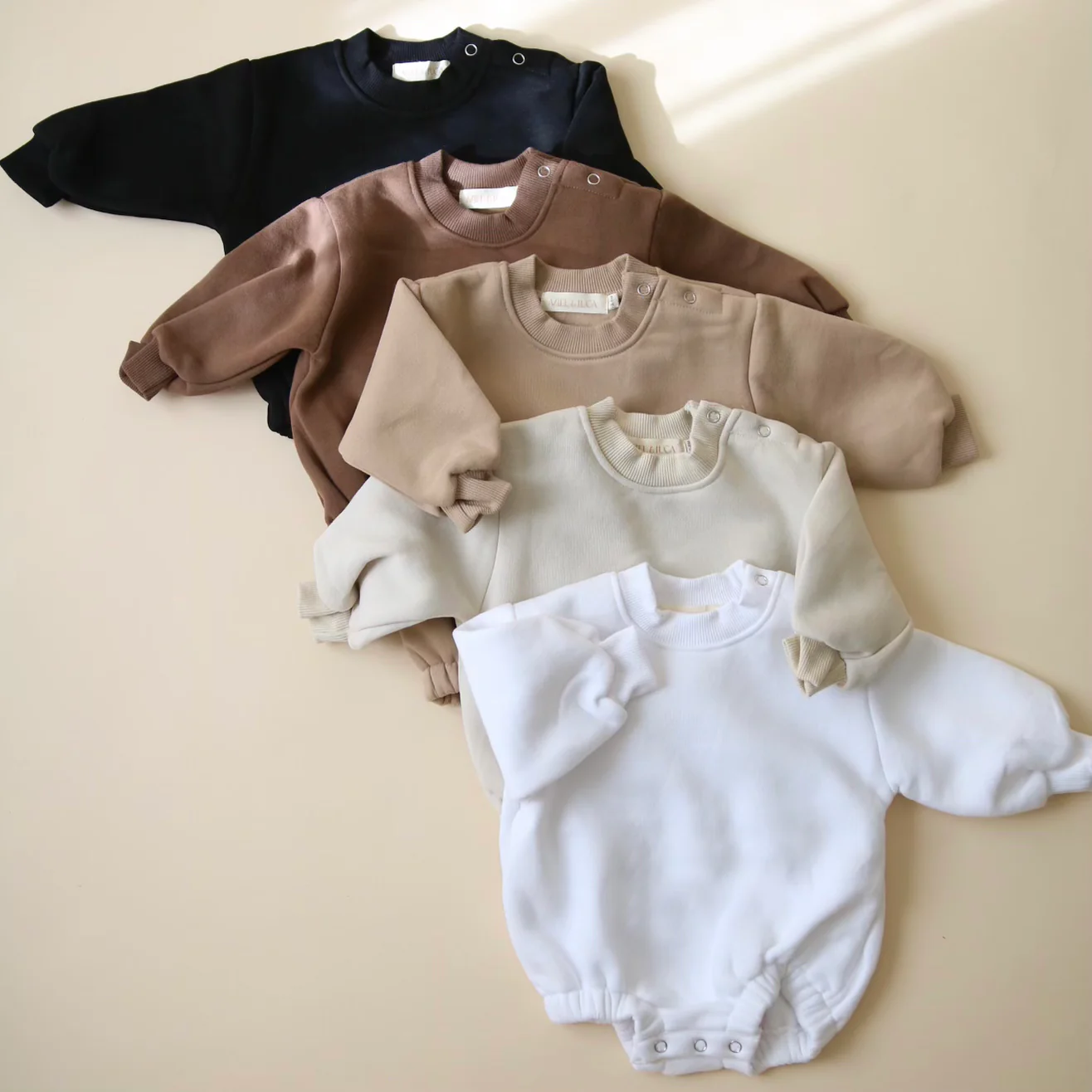 customized baby neutral bubble romper sweatshirt bubble romper shoulder button autumn and winter baby rompers