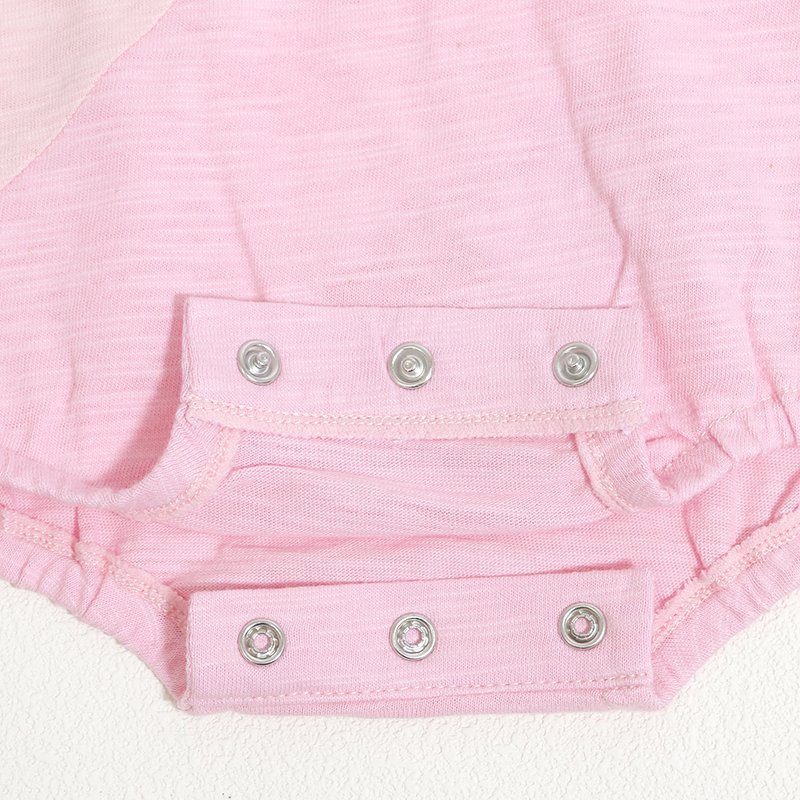 Custom Embroidery Baby Clothes Bodysuit Cotton Short Sleeve Flying Sleeve Stitching Color Cotton Ruffle Onsies Baby Rompers