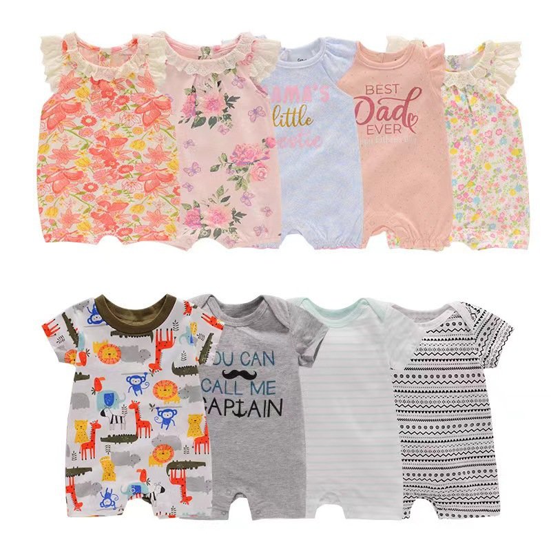onesie wholesale blank clothes baby bubble romper 100% cotton sexy baby girl boy clothes clothings romper random d