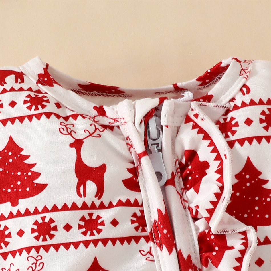 Christmas Bamboo Pajamas Infant Girl Winter Clothes Long Sleeve Baby Ruffle Romper Baby Girl Clothes 0-3 Months Baby Knit Romper