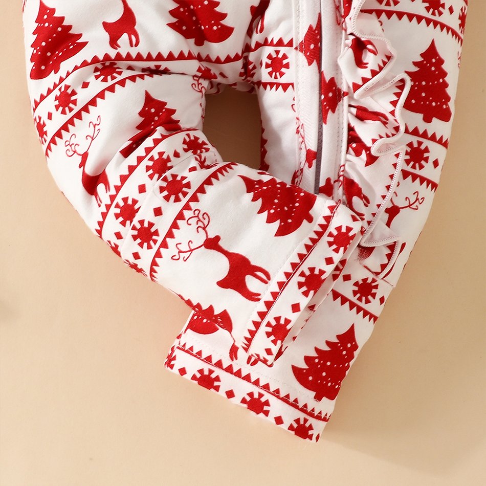 Christmas Bamboo Pajamas Infant Girl Winter Clothes Long Sleeve Baby Ruffle Romper Baby Girl Clothes 0-3 Months Baby Knit Romper