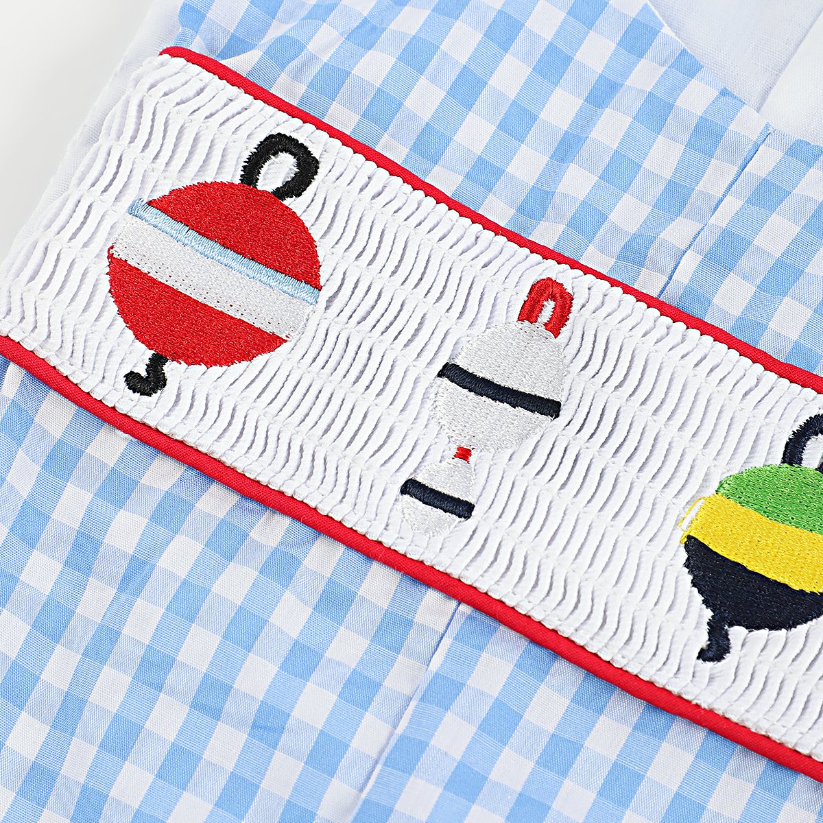 Puresun Newborn Baby Clothes Knit Cotton Plaid Fabric Smocked Children Clothing Set Baby Romper
