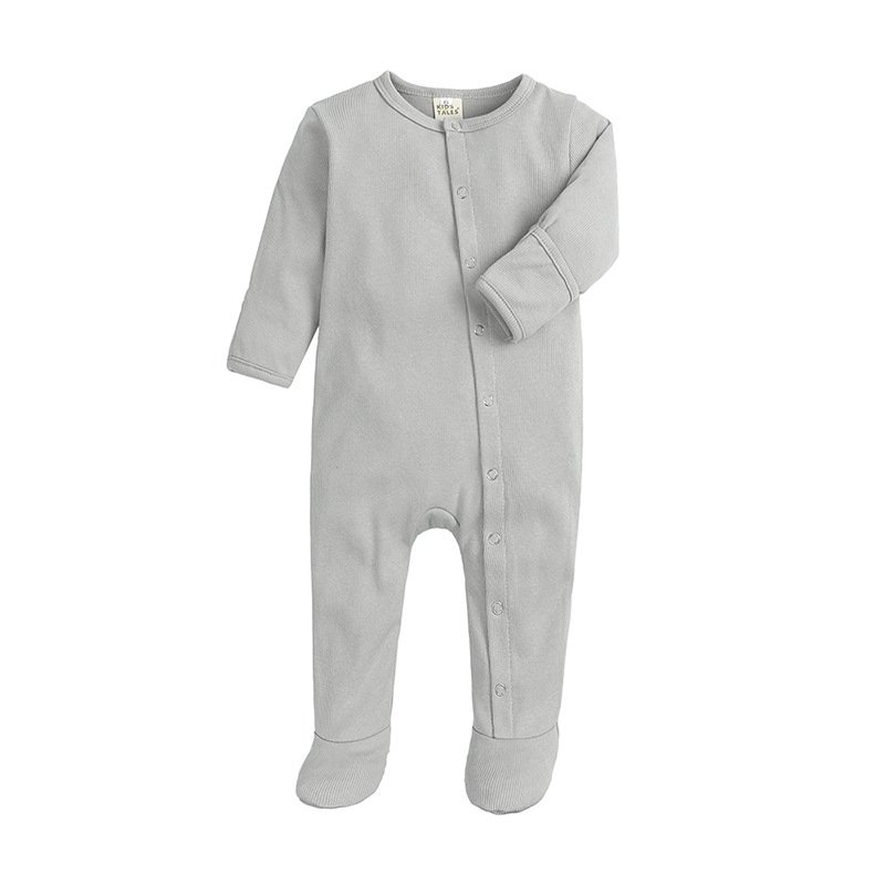 Autumn Long Sleeve Boy Bodysuit Child Jumpsuits Pure Color Toddler Footed Pajamas Onesie New Born Baby Rompers