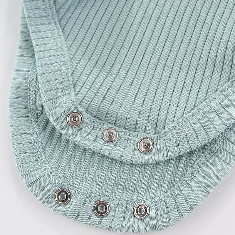 Wholesale Fashion Boy Kids Newborn Baby Ribbed Knit Onesie Snap Crotch Jumpsuit Kids Rompers