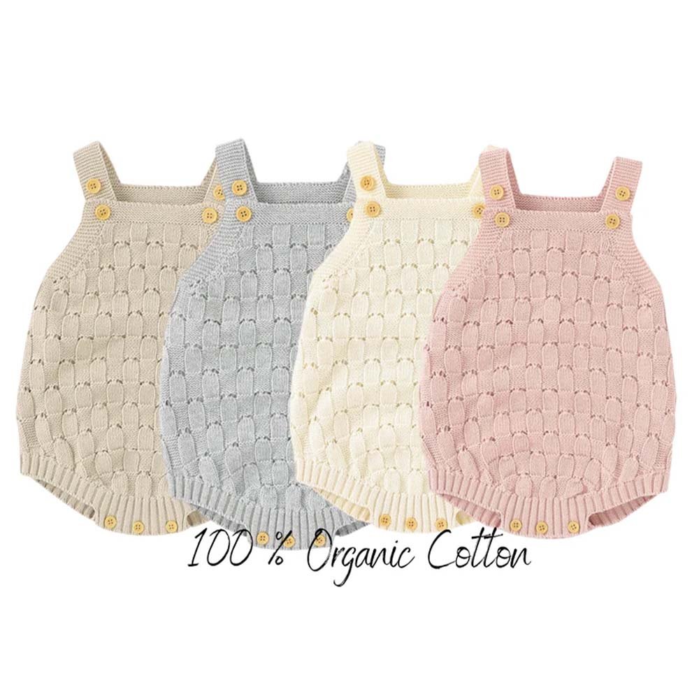 Wholesale Baby Clothing Custom Summer Knit Sleeveless Organic Cotton Baby Romper