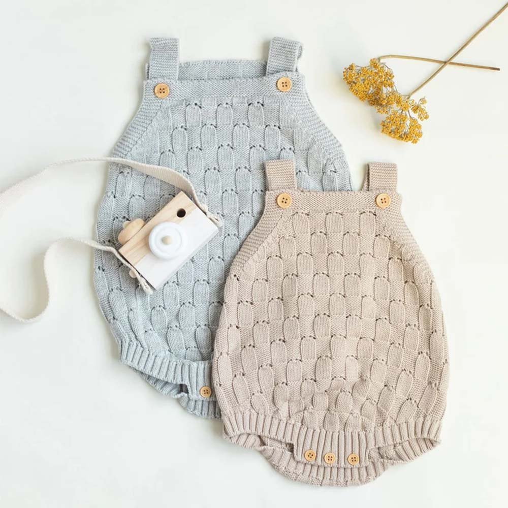 Wholesale Baby Clothing Custom Summer Knit Sleeveless Organic Cotton Baby Romper