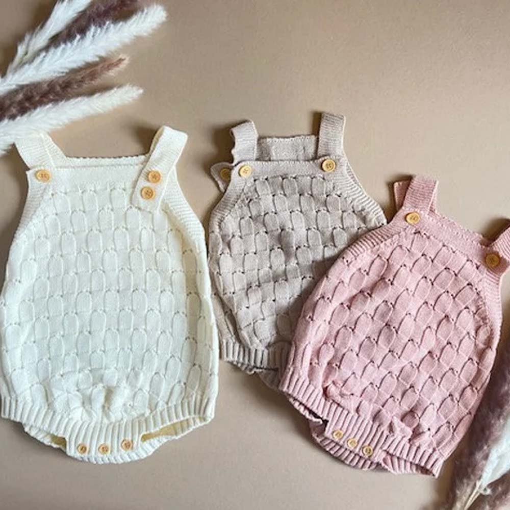 Wholesale Baby Clothing Custom Summer Knit Sleeveless Organic Cotton Baby Romper