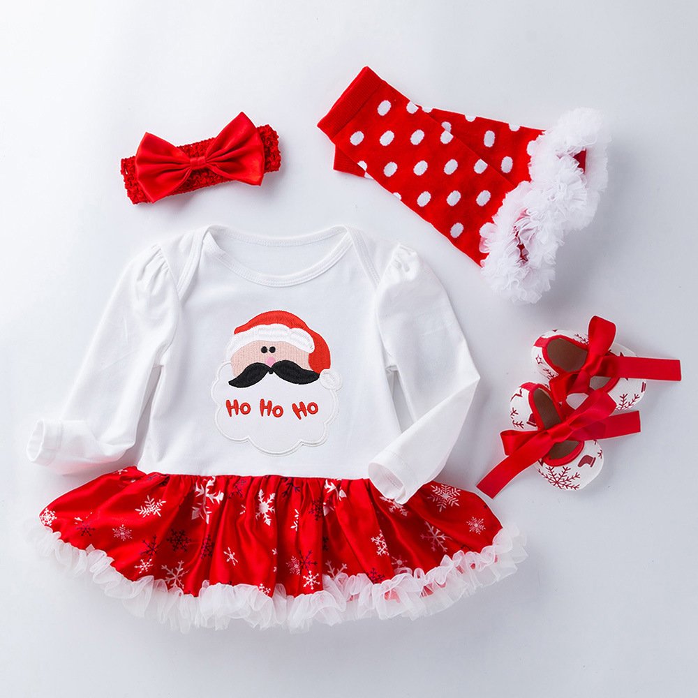 Baby girls clothing christmas romper baby clothes set newborn first christmas 12-24month toddler baby clothing sets