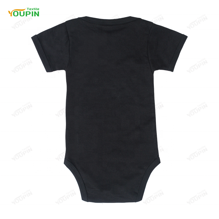 Heat Transfer Vinyl Custom Black Baby Onesie Blank Polyester Cotton Feel Short Sleeve Unisex Baby Romper