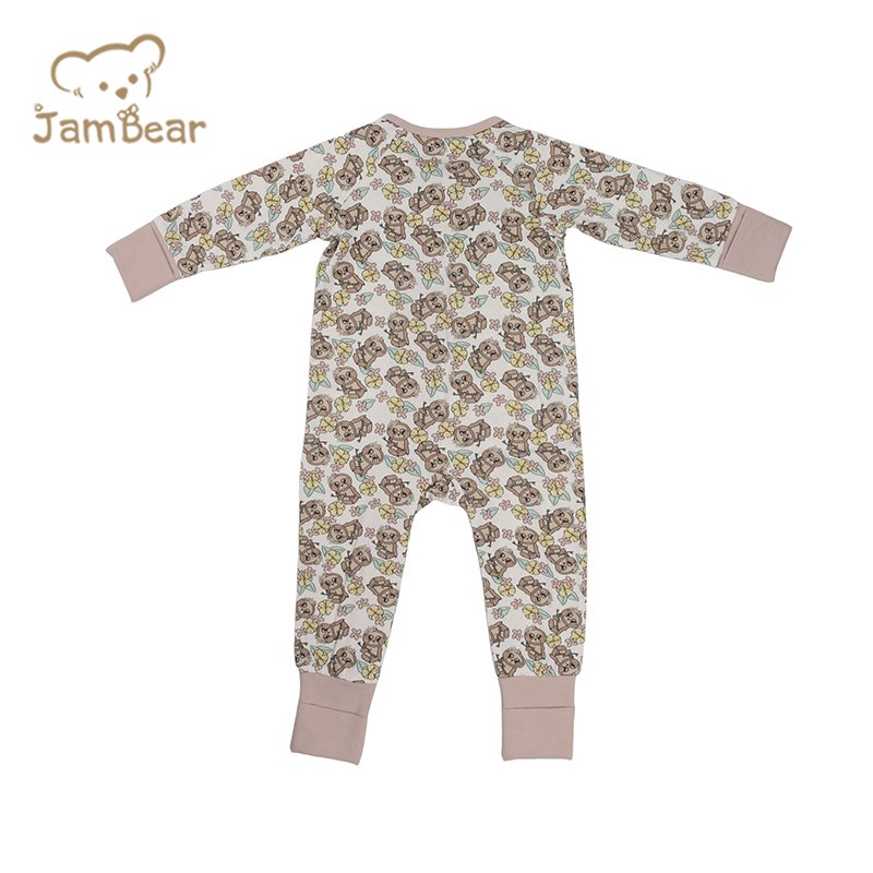 Organic bamboo baby rompers new born eco friendly organic zip onesie sustainable romper newborn zip
