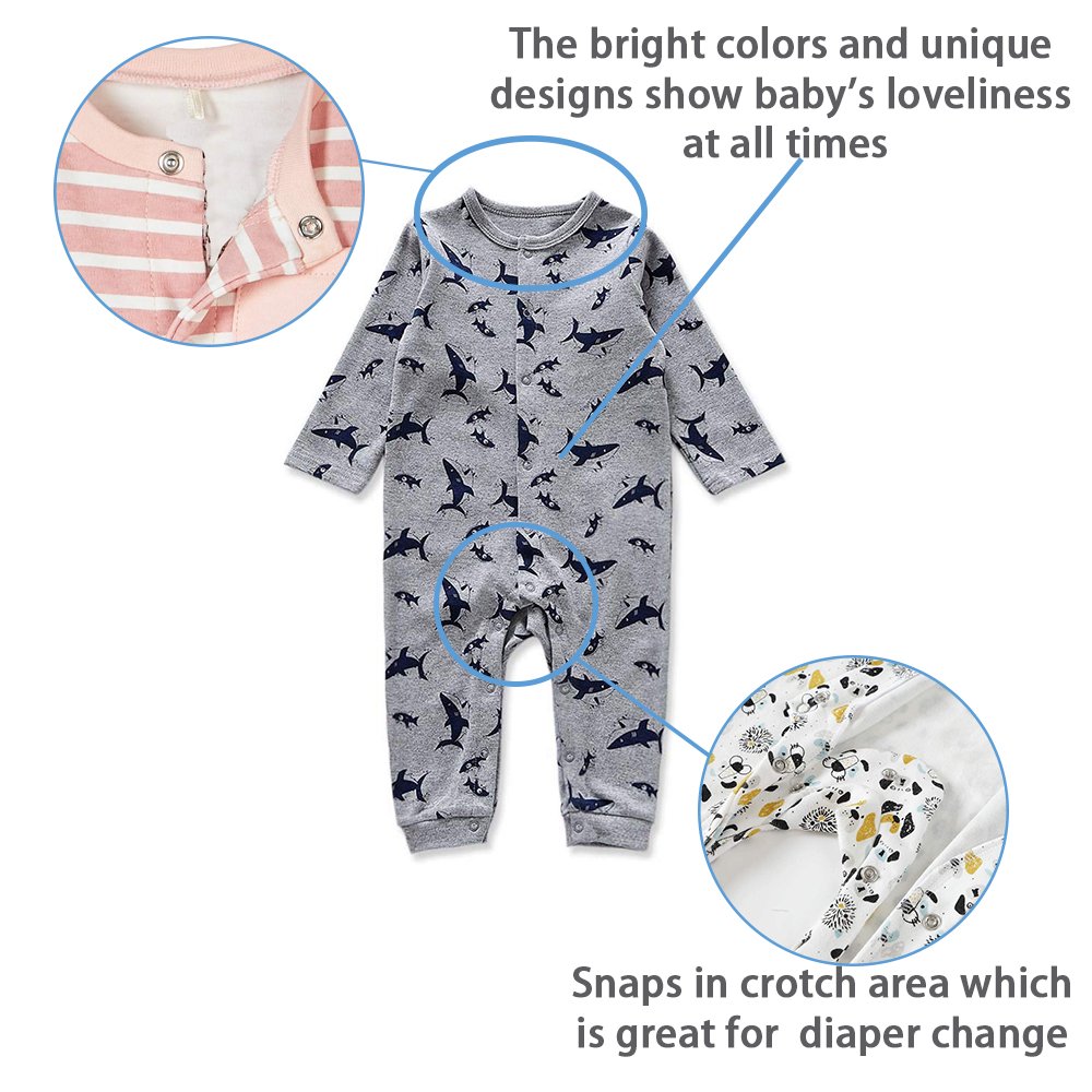 Factory Direct Low MOQ Baby Jumpsuit 95% Bamboo Viscose Footie Rompers with Zipper Plain Baby Romper
