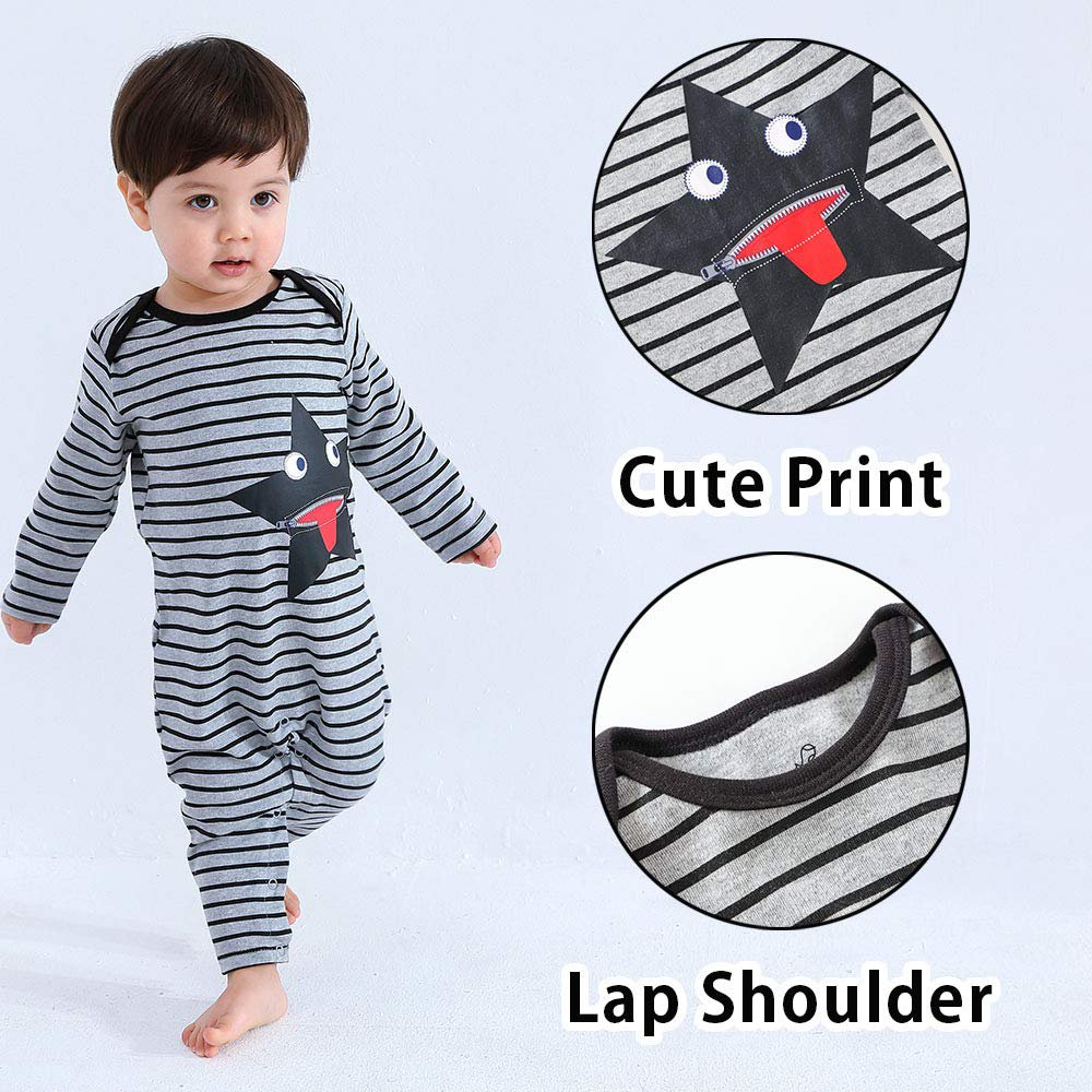 Factory Direct Low MOQ Baby Jumpsuit 95% Bamboo Viscose Footie Rompers with Zipper Plain Baby Romper