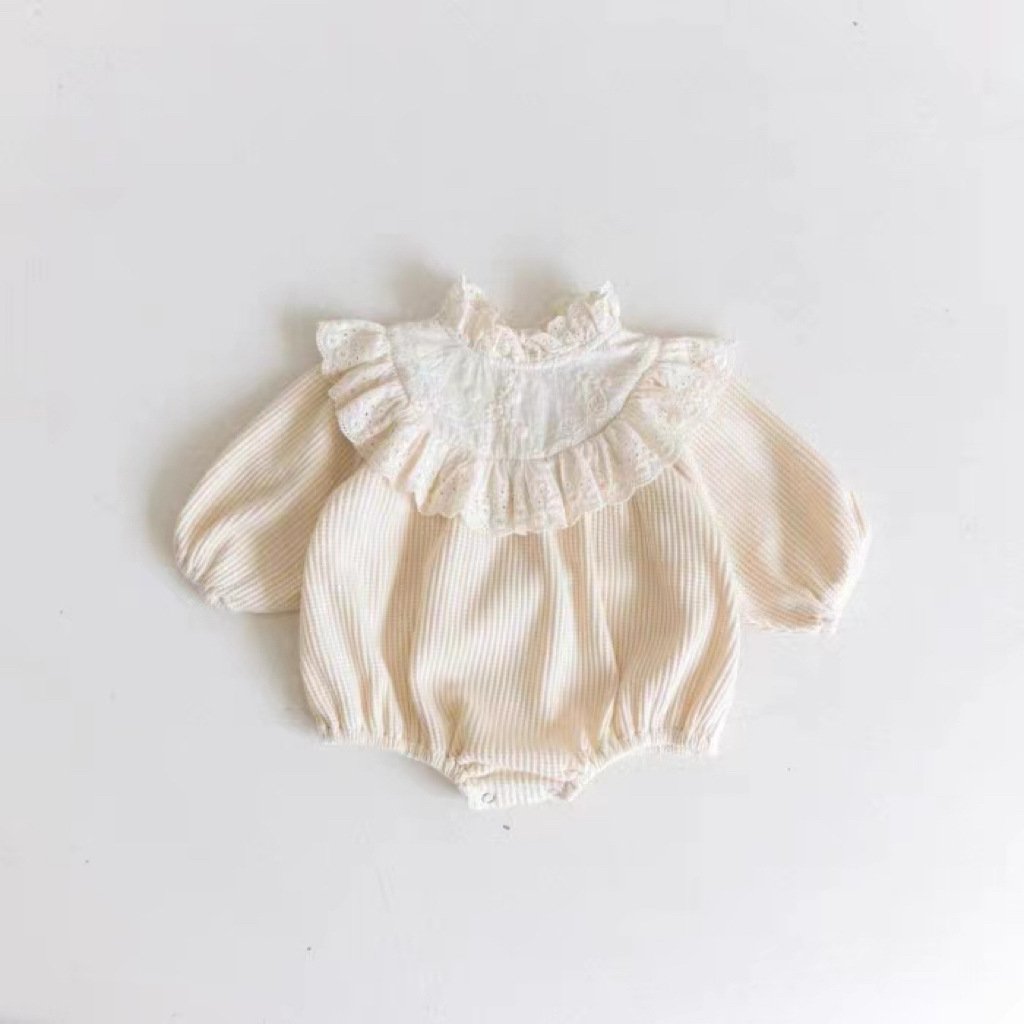 Autumn Newborn Clothes Infant Long Sleeve Lace Collar Romper Baby Girls Corduroy Clothes Romper