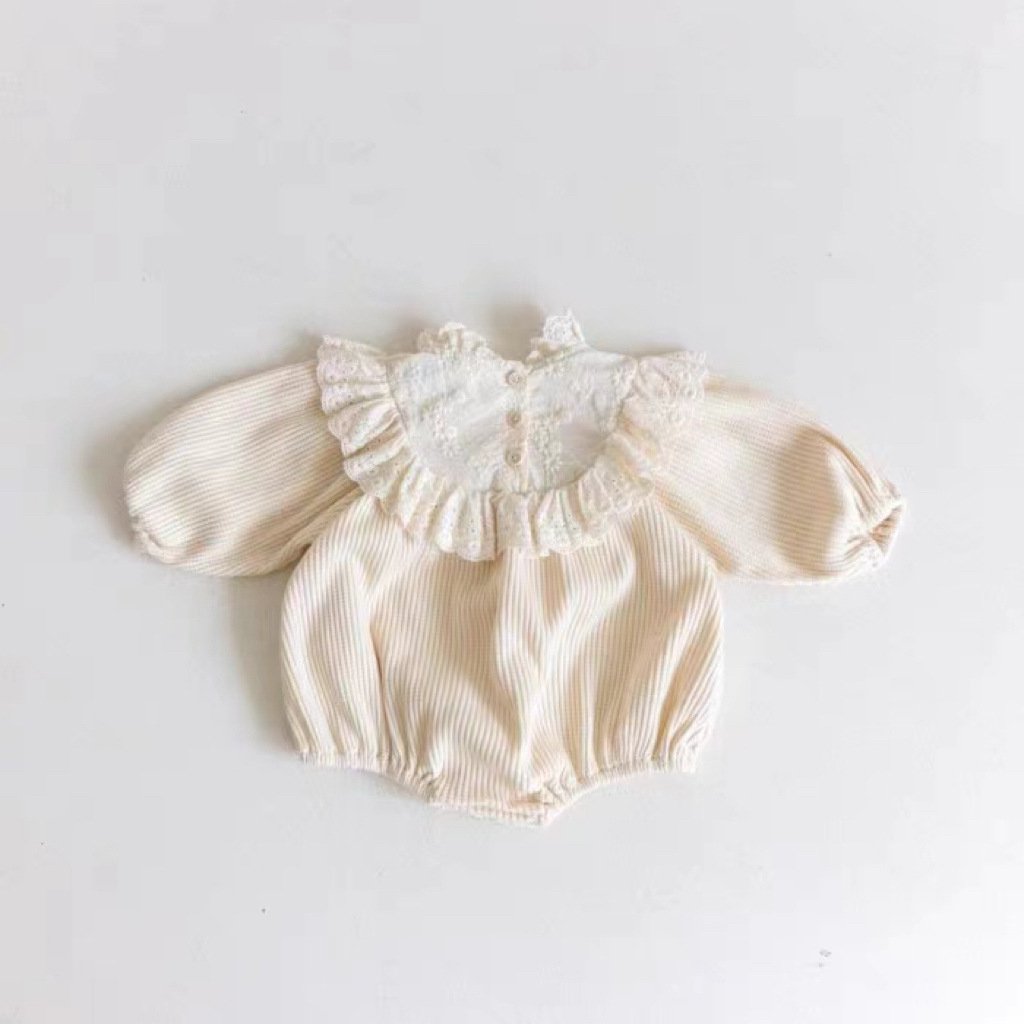 Autumn Newborn Clothes Infant Long Sleeve Lace Collar Romper Baby Girls Corduroy Clothes Romper