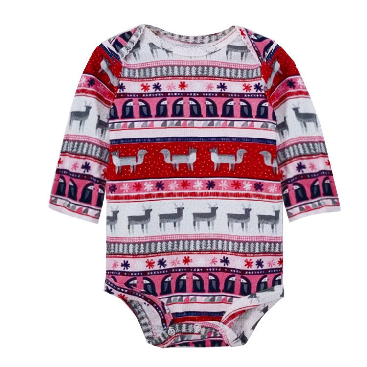 Unisex Double Zipper Baby Romper Printing Cotton for Autumn and Spring Night Wear-ODM