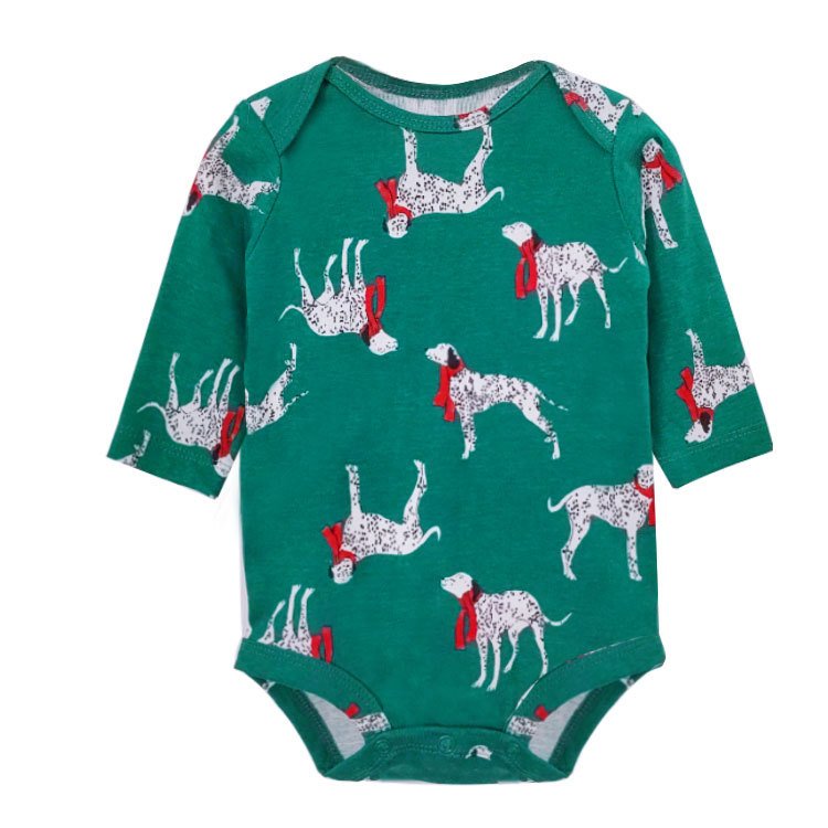 Unisex Double Zipper Baby Romper Printing Cotton for Autumn and Spring Night Wear-ODM