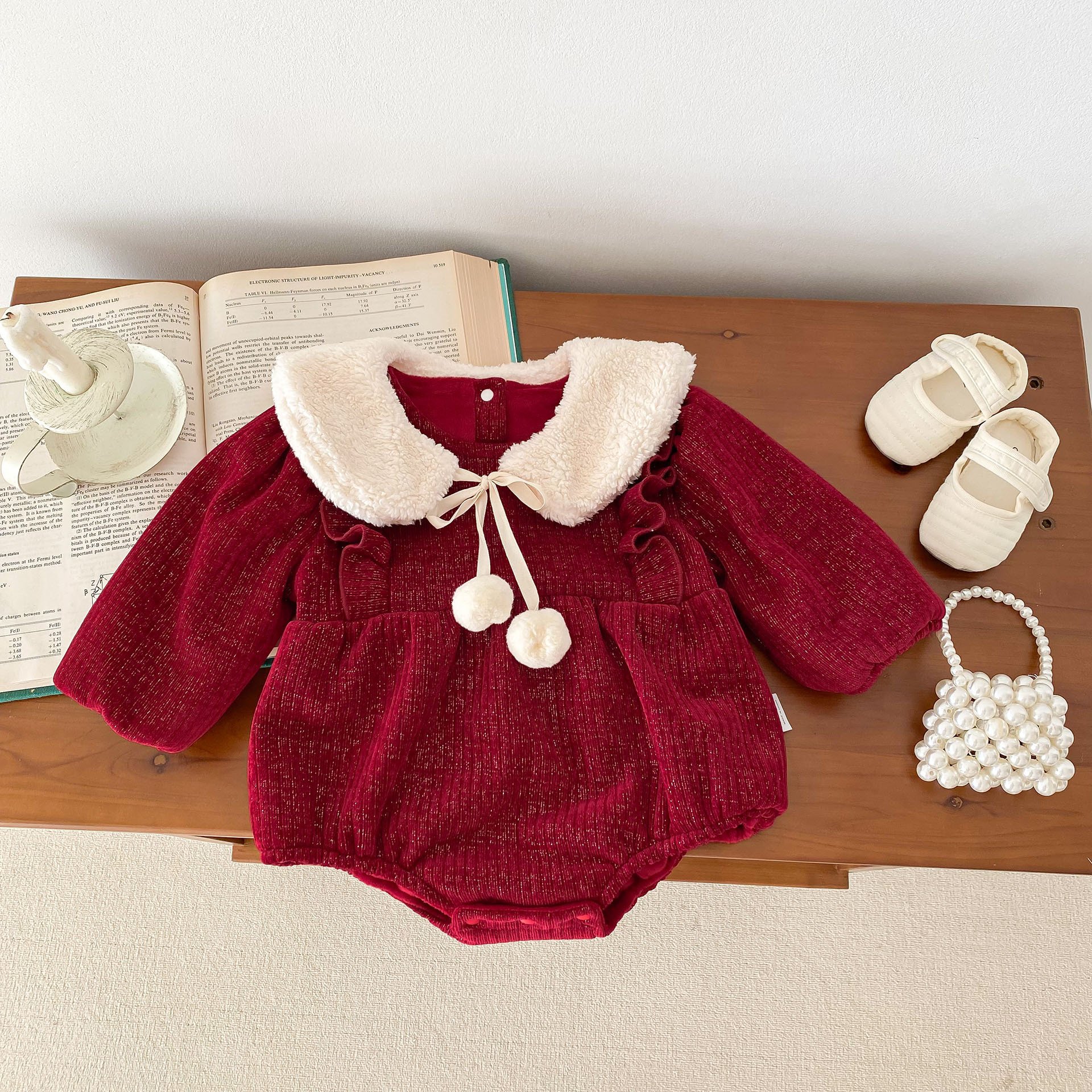 ins newborn baby clothes winter velvet greetings infant clothes baby romper onesies princess full moon baby bodysuit