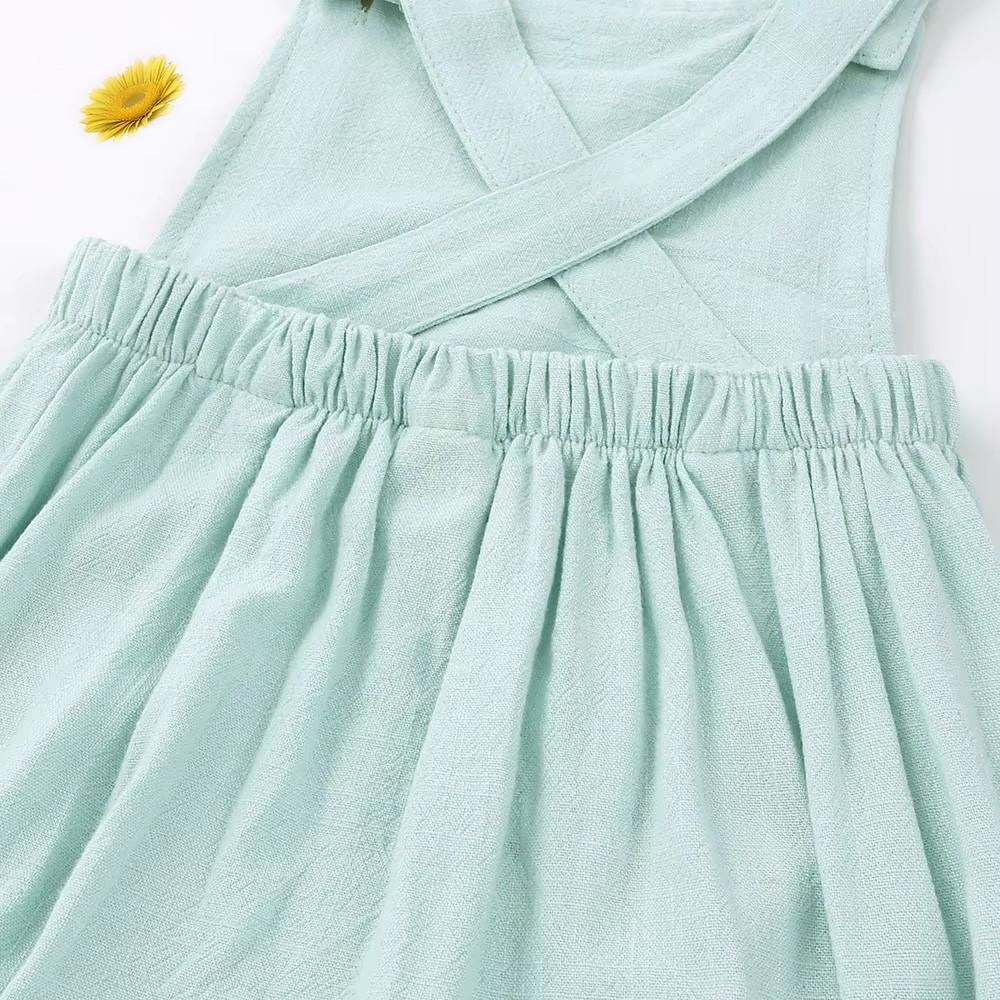 OEM Hot Selling Products Toddlers Jumpsuit Solid Color Summer Baby Suspender Clothes Cotton Hemp Suspender Clothes Baby Romper