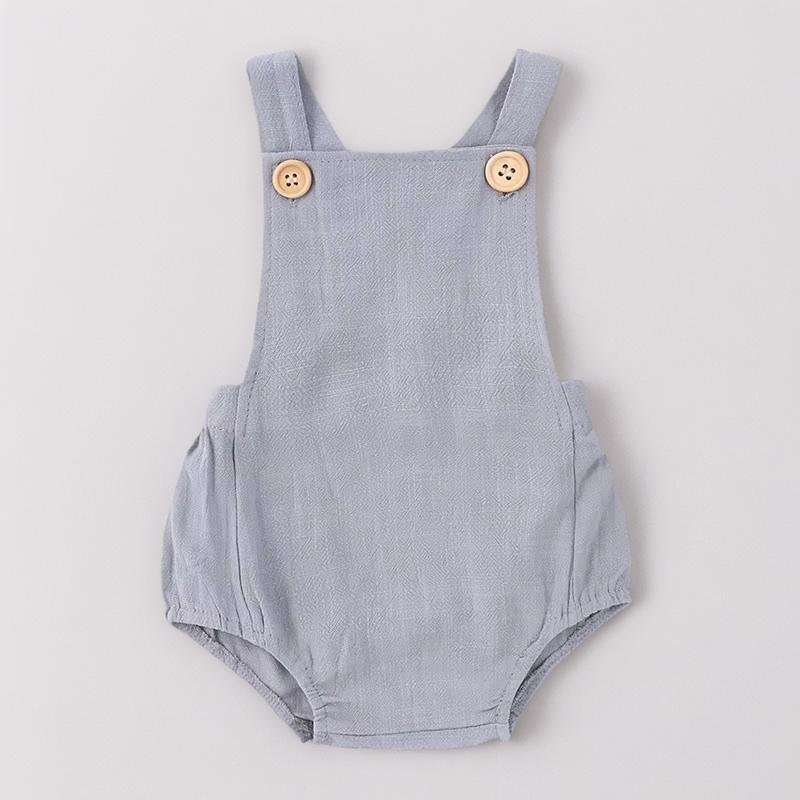 OEM Hot Selling Products Toddlers Jumpsuit Solid Color Summer Baby Suspender Clothes Cotton Hemp Suspender Clothes Baby Romper