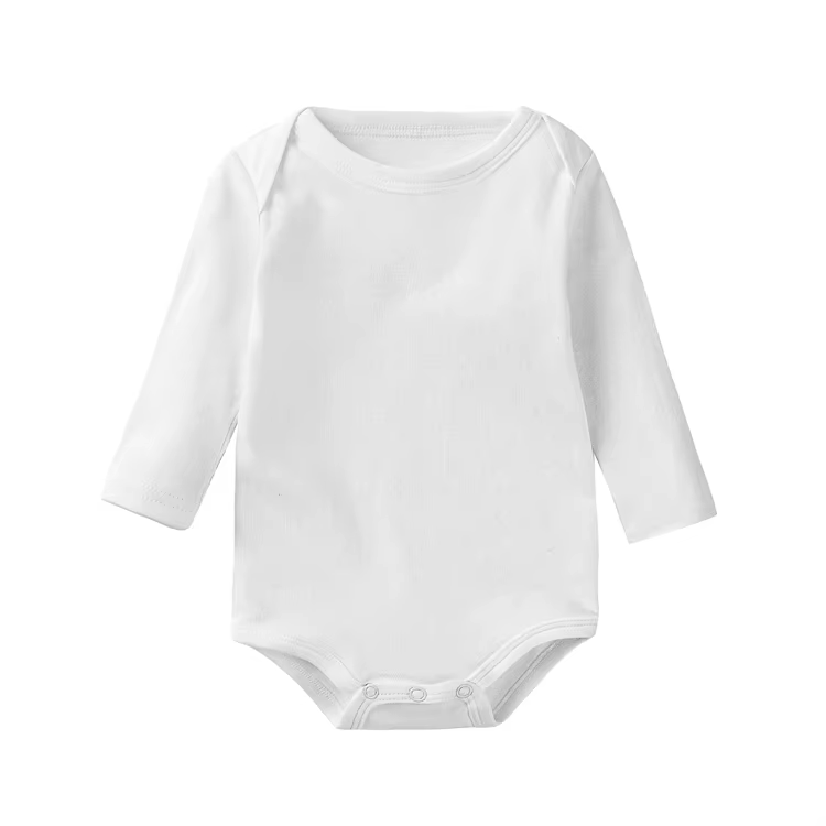100%cotton spring autumn long sleeve bodysuit blank cotton onesies baby clothes 0-24M newborn baby rompers
