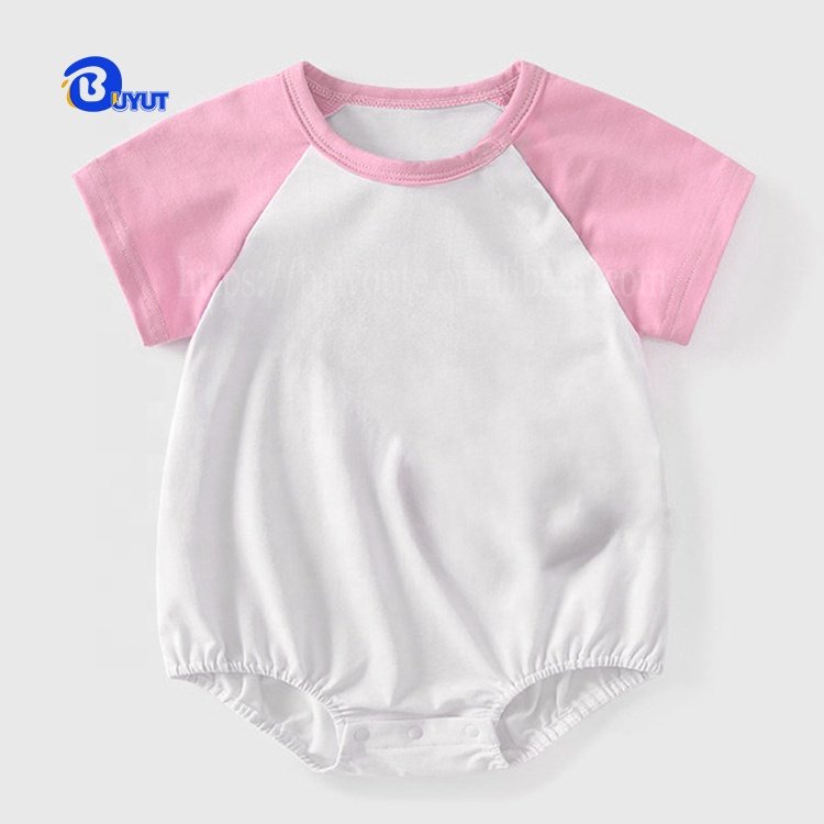 Factory unisex Baby Romper Sublimation 100 Polyester Infant Tshirt Casual Oversized One-Piece Raglan Sleeve Summer Bodysuits