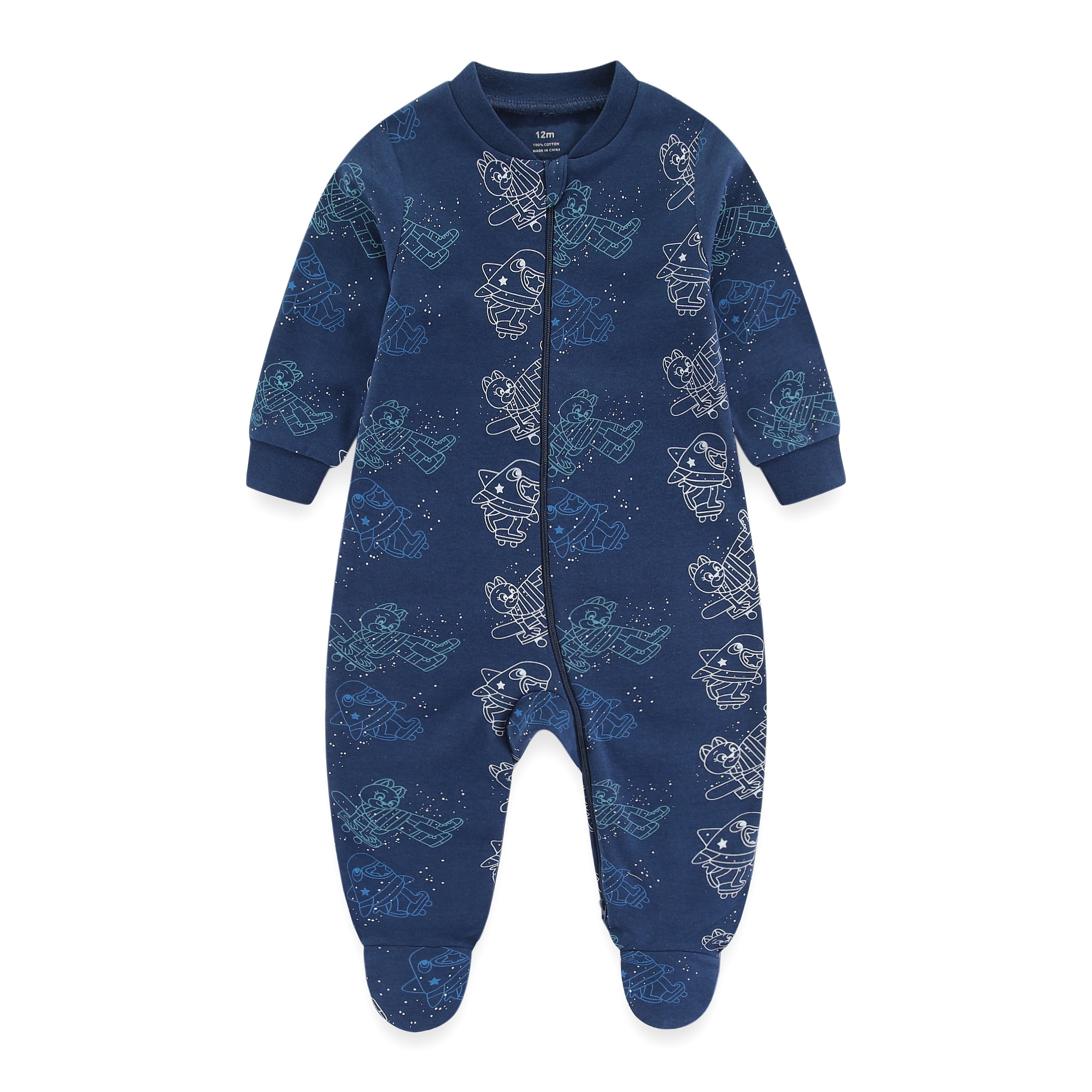 1 pcs long sleeve baby onesie newborn baby clothes clothing zipper closure infant sleeper romper