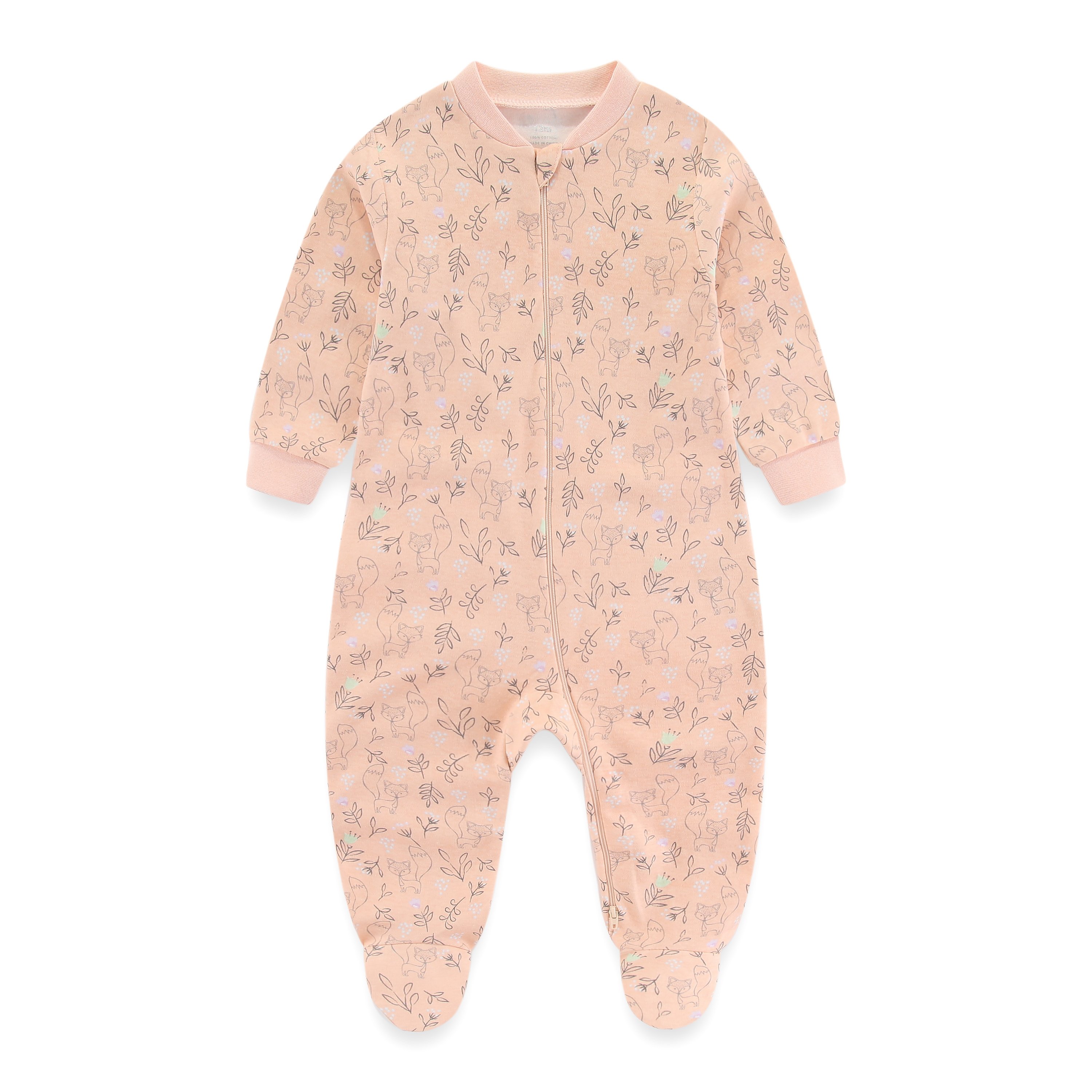 1 pcs long sleeve baby onesie newborn baby clothes clothing zipper closure infant sleeper romper