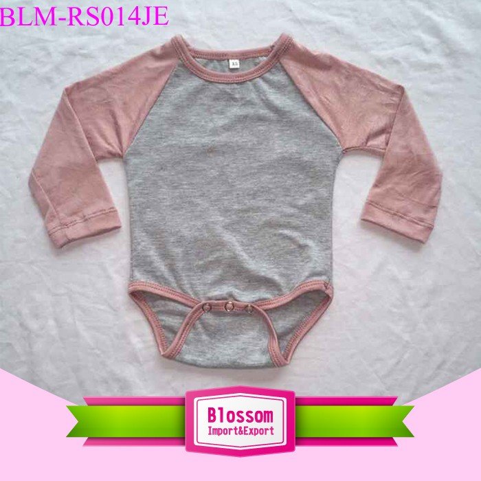 Fashion infant cotton raglan sleeve toddler romper baby shower gift cute baby raglan pink new born baby's clothes