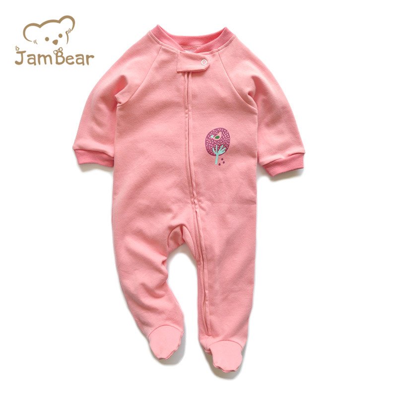 Organic cotton Baby romper custom sleepsuit zip customize newborn footie sleepwear eco friendly baby two way zip sleepsuit