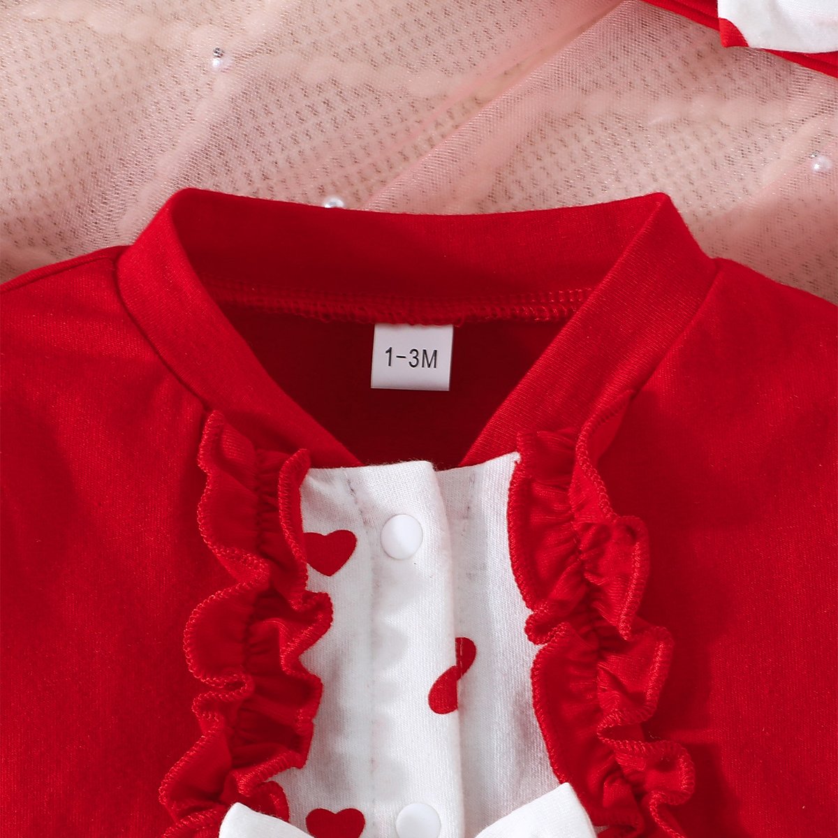 1-18 months female newborn color matching long-sleeved onesie cute bow girl onesie crawling suit