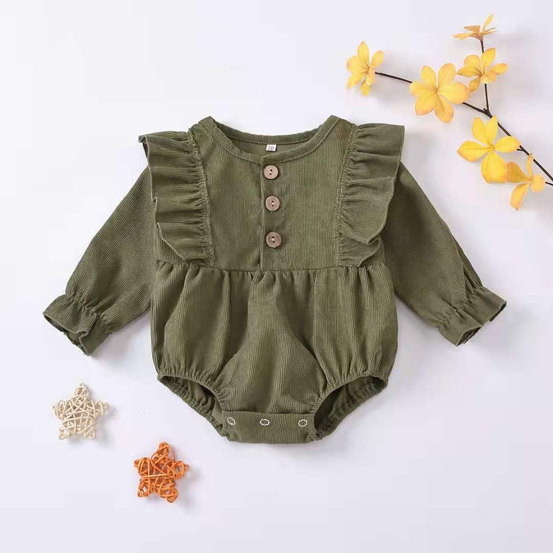 New Style Infant Toddlers Clothes Winter Warm Jumpsuit Baby Corduroy Romper