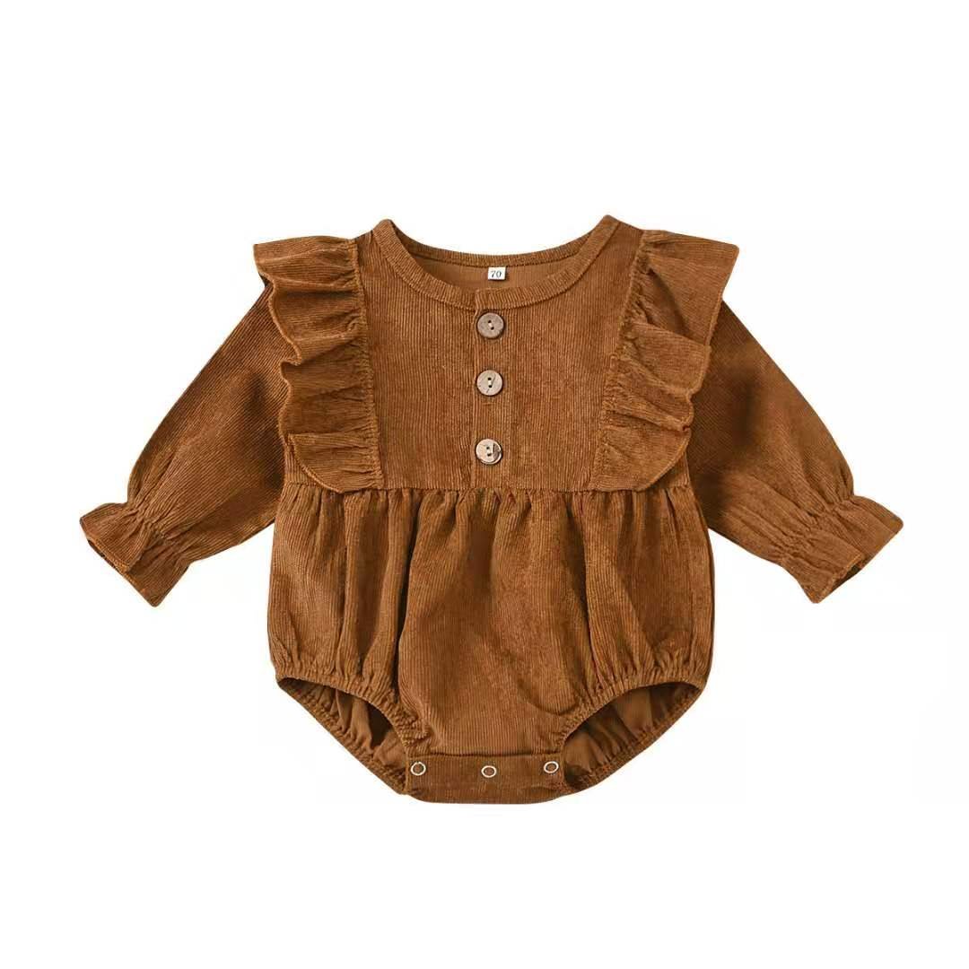 New Style Infant Toddlers Clothes Winter Warm Jumpsuit Baby Corduroy Romper