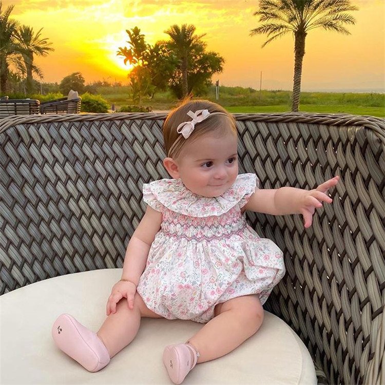 Wholesale Summer Kids Hand Smocked Baby Girls Rompers Toddler Smock Dress Sister Matching Clothes Boutique Children Jumpsuit