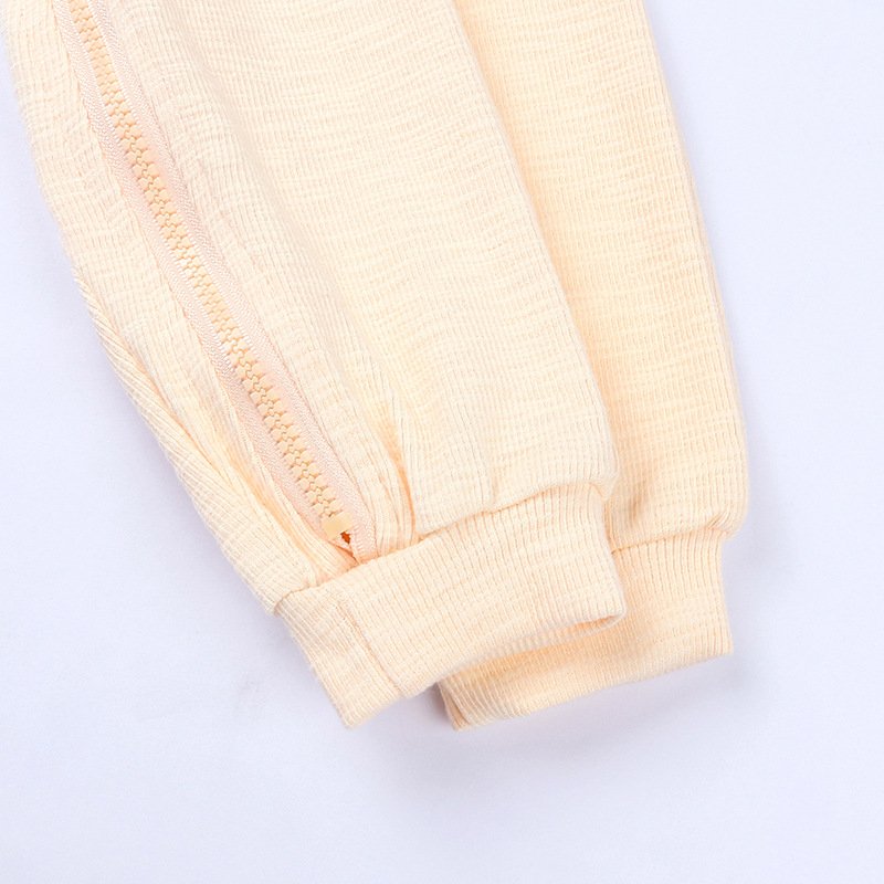 Unisex Organic Baby Romper with Bunny Ear Zipper Ins Cute Jumpsuit for Winter 100% Cotton Knitted Fabric for Easter
