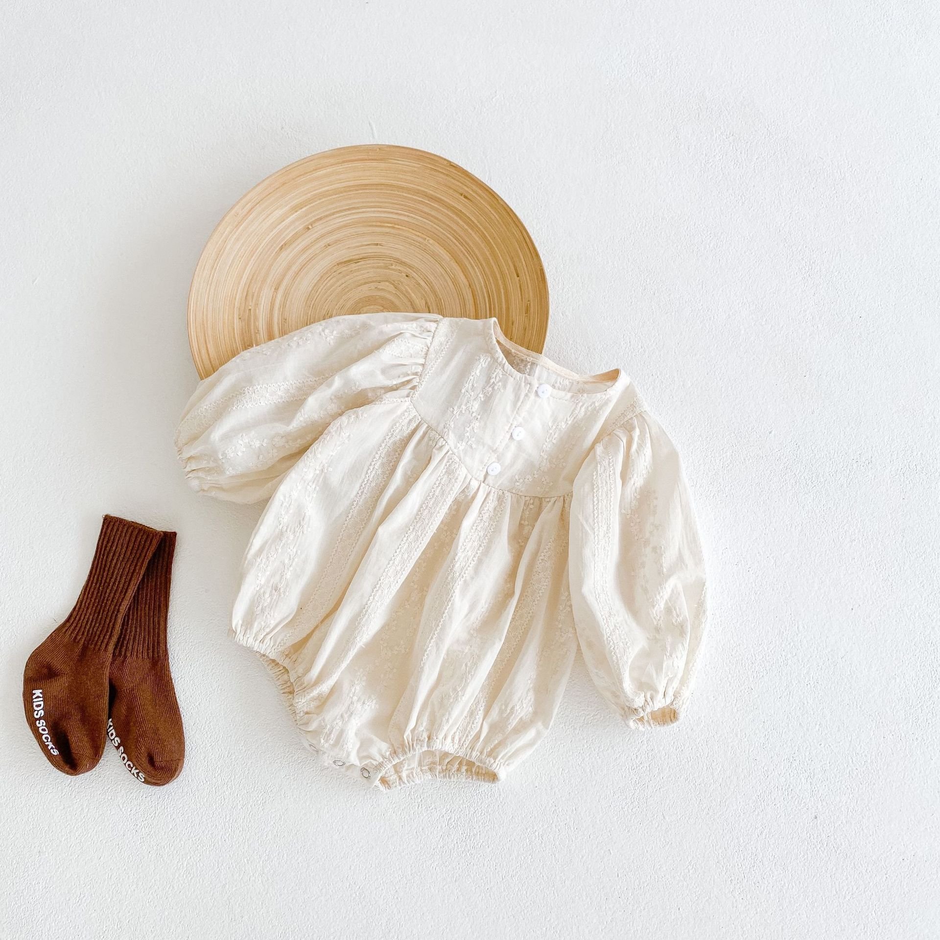 Summer Wholesale Newborn Plain Color Infant Cotton Dress Baby Rompers For Girl