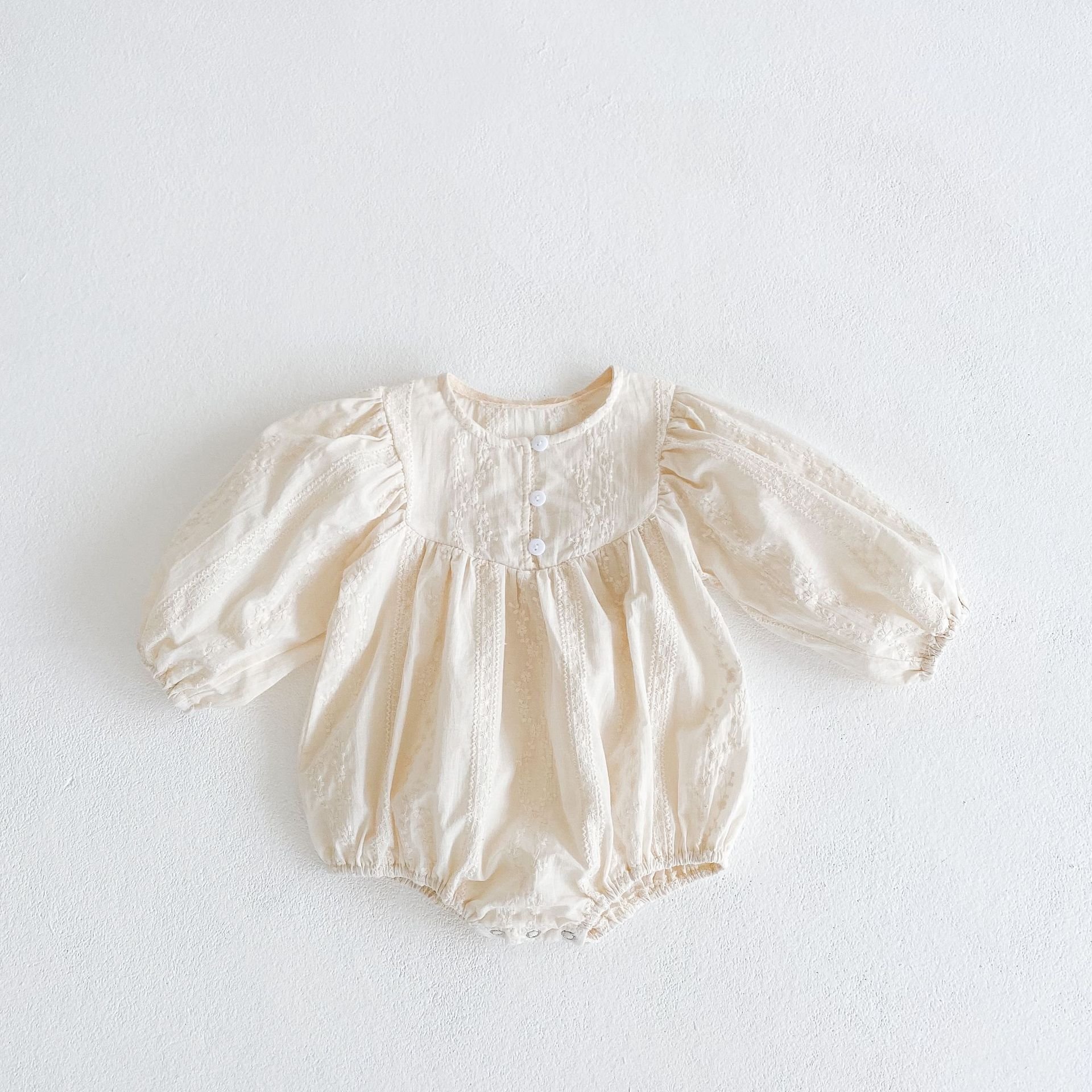 Summer Wholesale Newborn Plain Color Infant Cotton Dress Baby Rompers For Girl